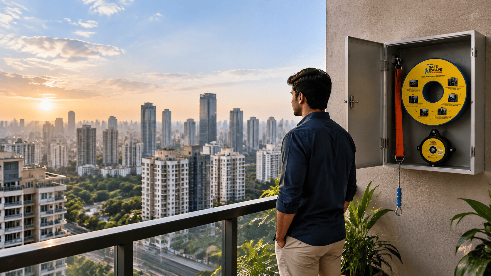 SAFE ESCAPE high rise emergency evacuation system installed in building